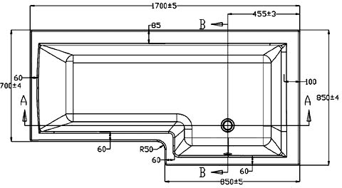 Additional image for Square Shower Bath With Screen & Panels (Right Handed).