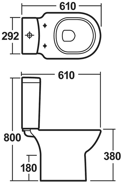 Additional image for Knedlington 4 Piece Suite, Toilet, Seat & 600mm Basin.