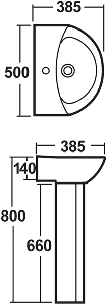 Additional image for Knedlington 4 Piece Suite, Toilet, Seat & 500mm Basin.