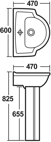 Additional image for Linton 4 Piece Bathroom Suite With Toilet, Seat & 600mm Basin.