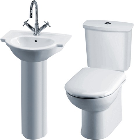 Additional image for Linton 4 Piece Bathroom Suite With Toilet, Seat & 500mm Basin.