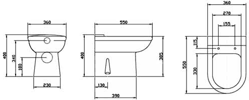 Additional image for Linton Suite With Back To Wall Pan, Seat, Recessed Basin.