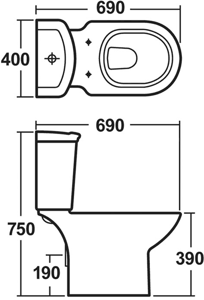 Additional image for Barmby 4 Piece Bathroom Suite With Toilet, Seat & 600mm Basin.