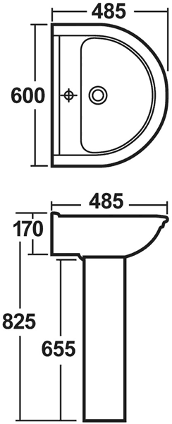 Additional image for Barmby 4 Piece Bathroom Suite With Toilet, Seat & 600mm Basin.