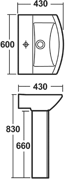 Additional image for Asselby 4 Piece Bathroom Suite With Toilet & 600mm Basin.