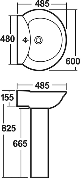 Additional image for Otley 4 Piece Bathroom Suite With Toilet & 600mm Basin.