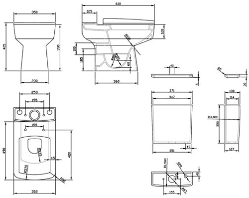 Additional image for Bliss 4 Piece Bathroom Suite With Toilet & 600mm Basin.