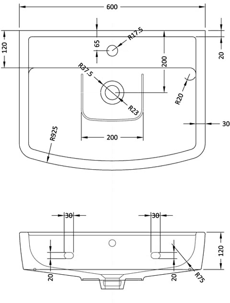 Additional image for Bliss 4 Piece Bathroom Suite With Toilet & 600mm Basin.