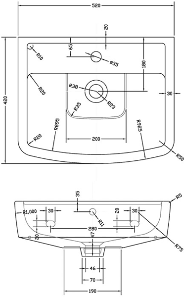 Additional image for Bliss 4 Piece Bathroom Suite With Toilet & 520mm Basin.