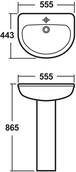 Additional image for Ivo 4 Piece Bathroom Suite With 550mm Basin (1 Faucet Hole).
