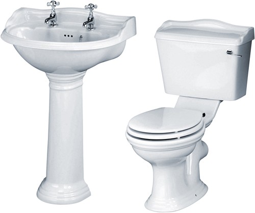 Additional image for Ryther 4 Piece Bathroom Suite With 600mm Basin (2 Faucet Holes).