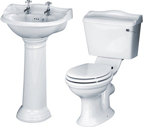 Additional image for Ryther 4 Piece Bathroom Suite With 500mm Basin (2 Faucet Holes).