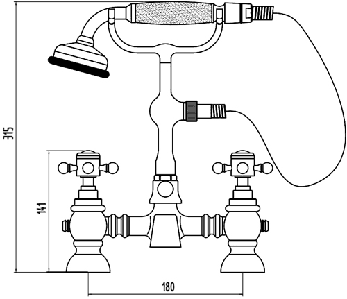 Additional image for Traditional Bath Shower Mixer Faucet With Shower Kit.