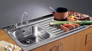 Additional image for Sit On Kitchen Sink & Waste. 1000x500mm (Roll Front, 2 Faucet Hole).