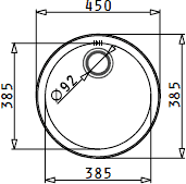 Additional image for Round Kitchen Sink & Waste. 450mm Diameter.