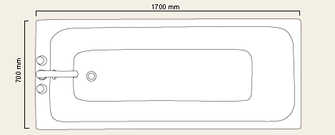 Additional image for White bath. 1700 x 700mm. Legs included.