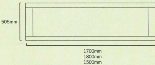 Additional image for 1800mm modern bath side panel in cherry finish.