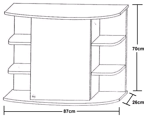 Additional image for Cherry bathroom cabinet with mirror, lights & shaver socket.