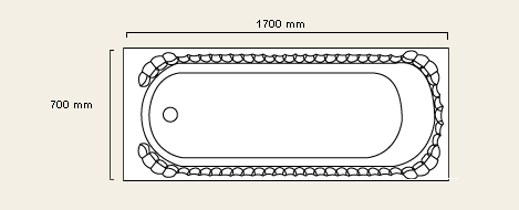 Additional image for Shell white bath. 1700 x 700mm. Legs included.