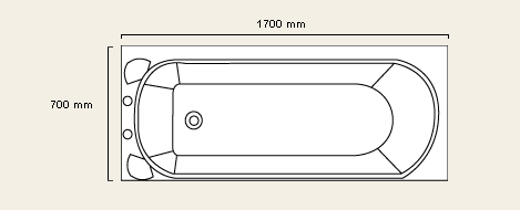 Additional image for Vale white bath. 1700 x 700mm. Legs included.