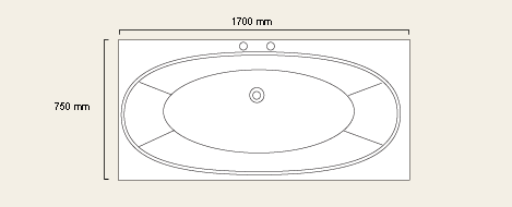 Additional image for Corinthian double ended white bath. 1700 x 750mm. Legs included.