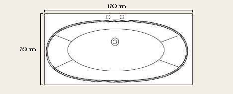 Additional image for Ravel double ended white bath. 1700 x 750mm. Legs included.