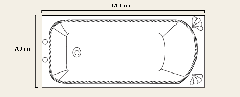 Additional image for Ravel white bath. 1700 x 700mm. Legs included.