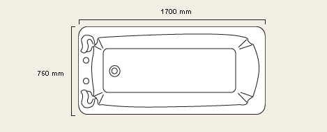 Additional image for White bath. 1700 x 750mm. Legs included.