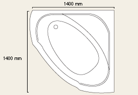 Additional image for Acrylic Corner Bath Panel to fit 1400x1400mm bath.