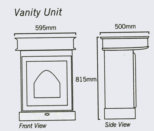 Additional image for Vanity unit in traditional cherry finish with vanity basin.