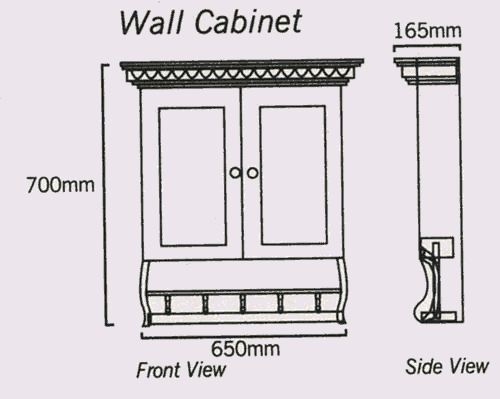 Additional image for Traditional bathroom cabinet in pine finish.