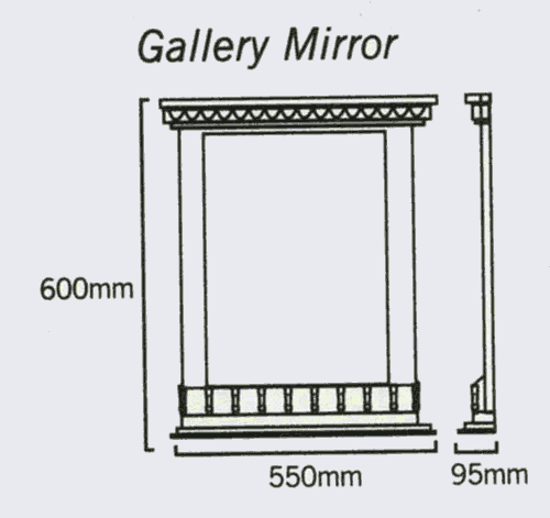 Additional image for Traditional bathroom mirror in cherry with chrome rail.