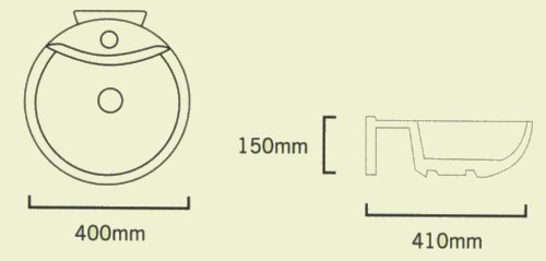 Additional image for Round Sfera Free-Standing Basin, 1 Faucet Hole. 400x150mm.