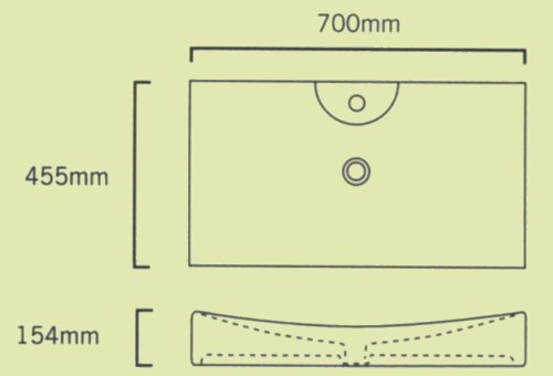 Additional image for Rectangular Tsunami Free-Standing Basin with 1 Faucet Hole.