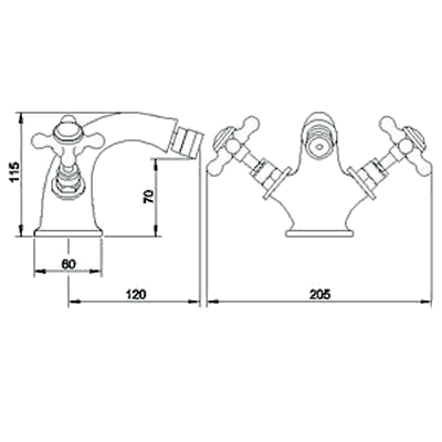 Additional image for Mono bidet mixer faucet (Chrome) + Free pop up waste