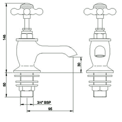 Additional image for Bath faucets (Pair, Antique Gold)