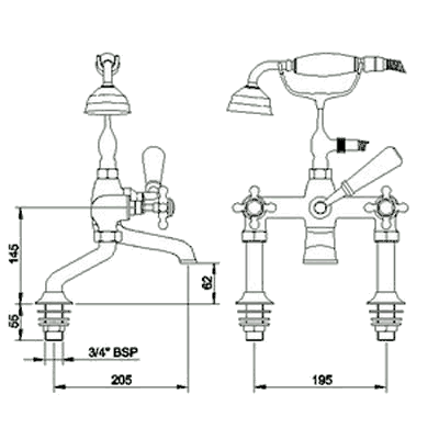 Additional image for Bath shower mixer (Antique Gold)