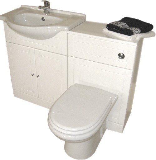 Additional image for White bathroom furniture suite with faucet and waste.  Left Handed.