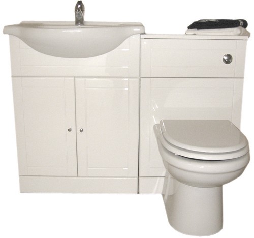 Additional image for White bathroom furniture suite with faucet and waste.  Left Handed.