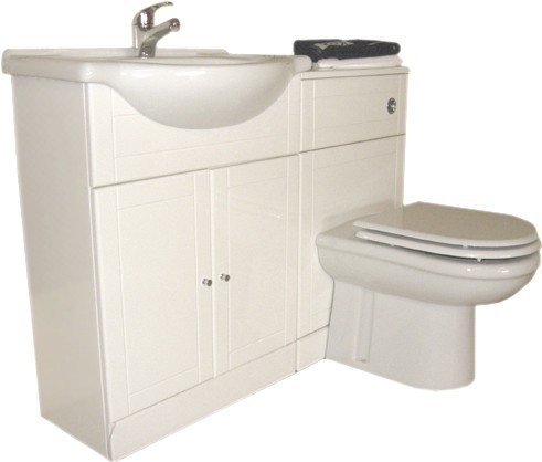 Additional image for White bathroom furniture suite with faucet and waste.  Left Handed.