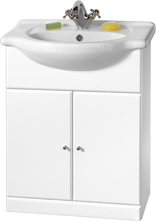 Additional image for 650mm Contour Vanity Unit with one piece ceramic basin.