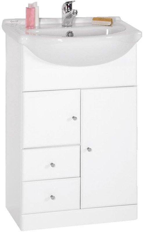 Additional image for 550mm Contour Vanity Unit with drawers and one piece ceramic basin.