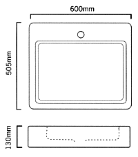 Additional image for 1 Faucet Hole Wall Hung Basin.