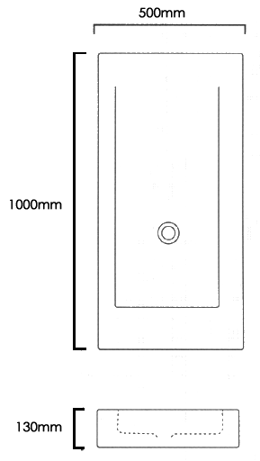 Additional image for 1 Faucet Hole Wall Hung Basin 1000mm.