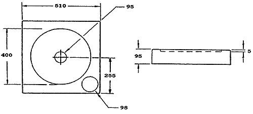 Additional image for Basin with tray for counter top. 510 x 510mm. 430m diameter.