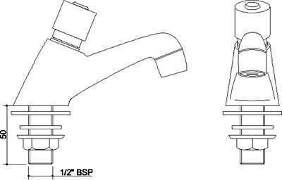 Additional image for Non Concussive Faucets (Pair, Push Type)