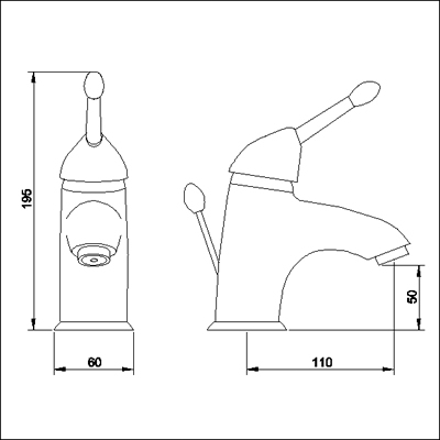 Additional image for Single lever mono basin mixer faucet + Free pop up waste