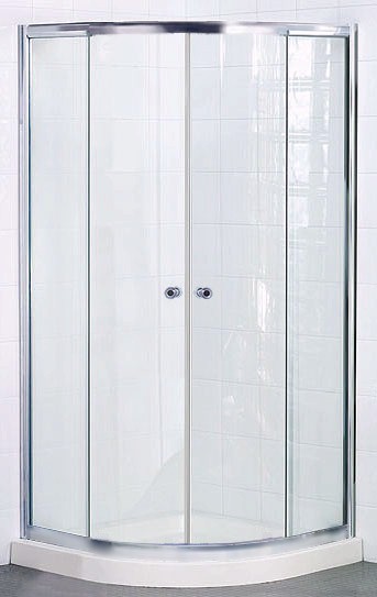 Additional image for Shower enclosure 900x900 quad + stone resin tray & waste.