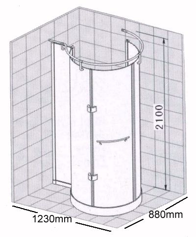 Additional image for Offset quadrant shower enclosure with tray & waste (right handed).