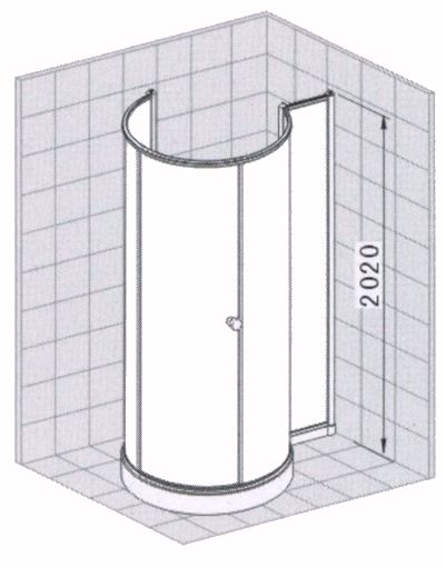 Additional image for Offset quadrant shower enclosure with tray & waste (left handed).